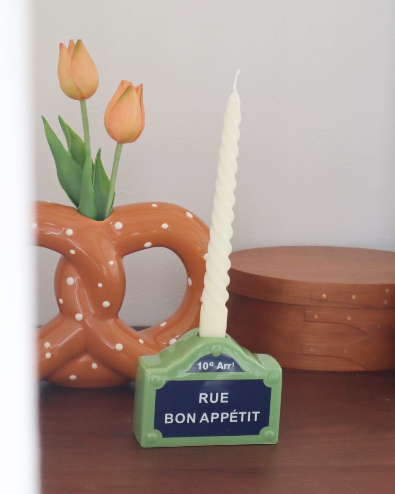 Fluid Market Candle Holder Street 陶器製 キャンドルホルダー フランスの通り看板 - 3