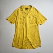 80s George Besson　レーヨン　開襟　フラップポケット　半袖シャツ　M