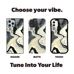 受注生産 iPhoneケース 白黒の力強い墨流しマーブル｜紙マーブリング MARB005C