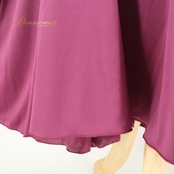 社交ダンス 衣装 Sanline サンリーヌ スカート レッスンウェア パープル系 紫 無地 シンプル フレア ギャザー リボン 華やか かわいい おしゃれ 上品 大人っぽい ダンス 練習 レッスン ダンス衣装 練習着 社交ダンス衣装