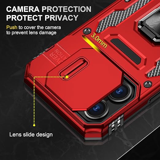 iPhone15 Pro Max 用 ケース リング付き スライド式カメラカバー