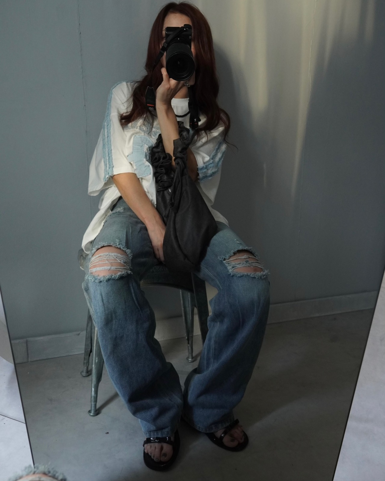 【unused.lab】Sideline denim patch CS/Blue