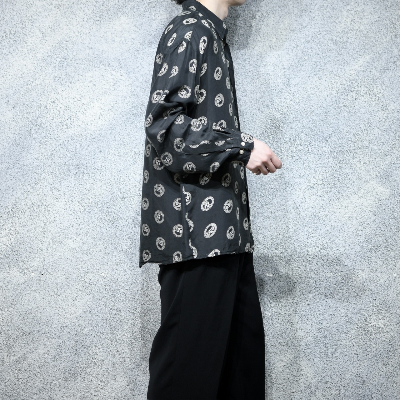 Pegasus pattern silk shirt