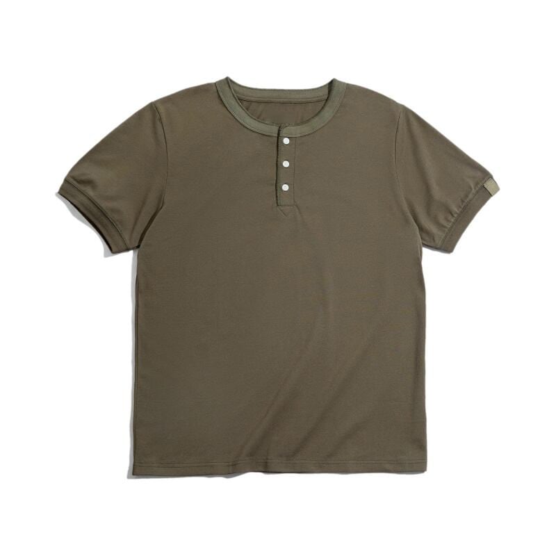 Heavyweight henley neck t-shirt 00372
