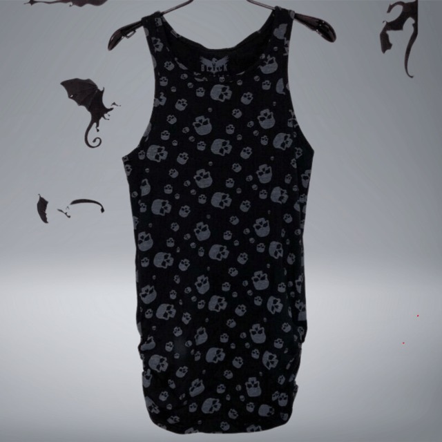 スカル柄シングル ベスト　20411