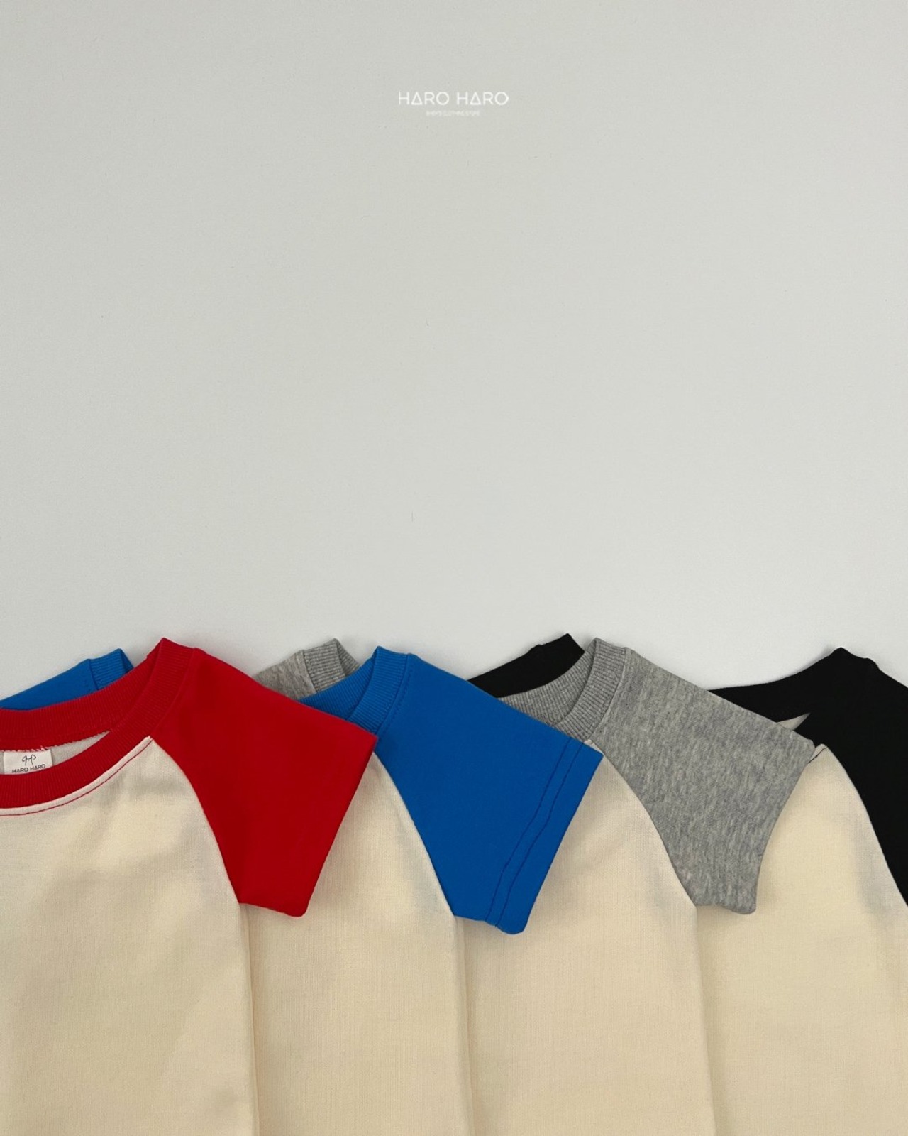 [HARO HARO] Retro raglan short tee / [하로하로] 레트로나그랑숏티
