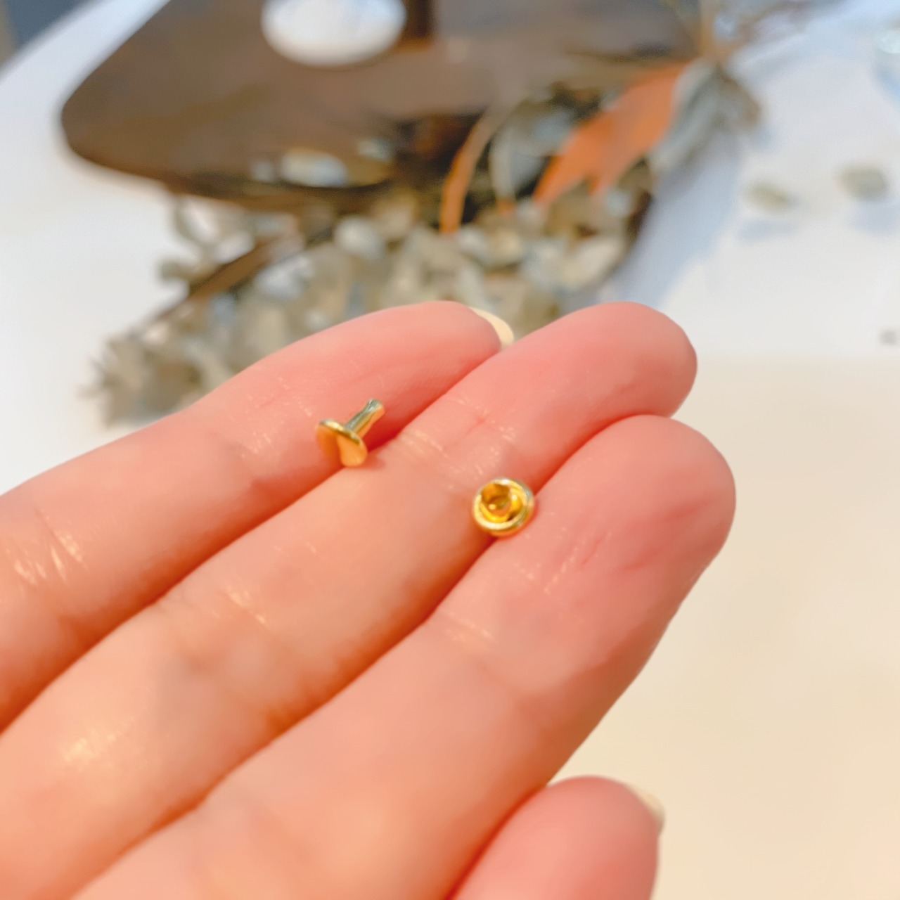 【打ち方動画付き】カシメ特小サイズ10組セット(ゴールド) - 4