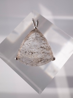 【50cmチェーン付き】Dendritic Quartz Pendant - 005