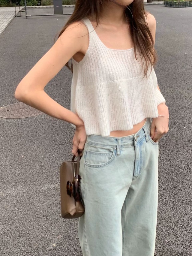 (予約) ounce / More knit bustier 2color