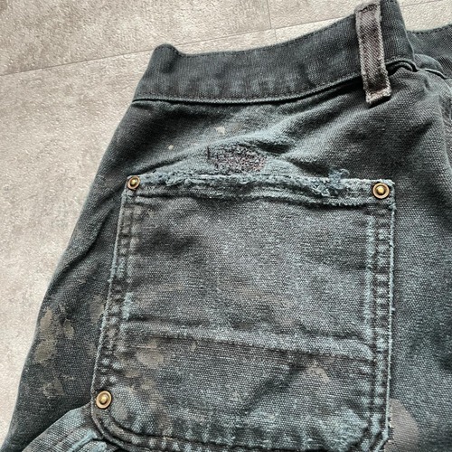 USA生地製 ブラック ダブルニー Carhartt EB136 BLK w30 詳細写真19