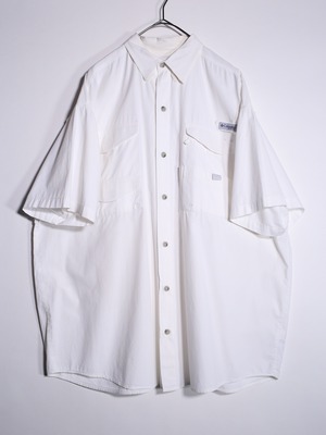 "Columbia" PFG oversize white s/s shirt