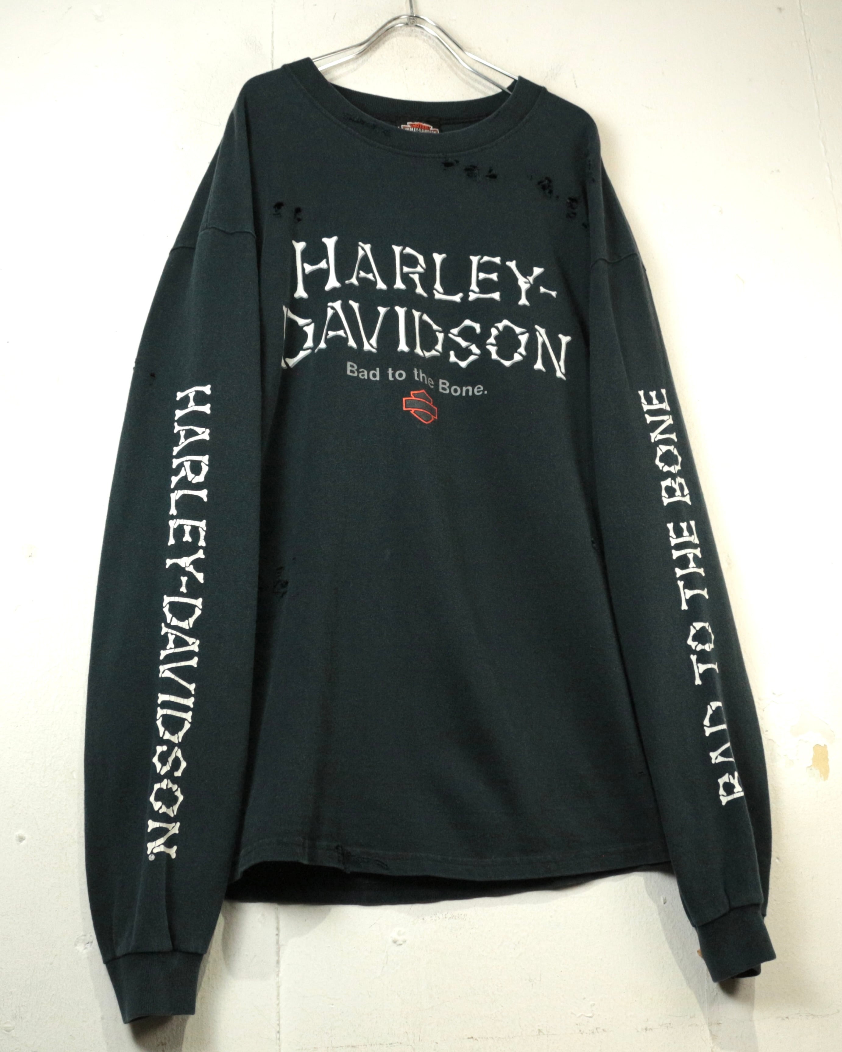 Caka act2】90's “Harley-Davidson” “Boro” Vintage L/S T-Shirt