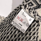 BEAMS HEART ビームスハート ノルディック柄 シロクマ ウール混 ニット セーター /ホワイト×ブラック レディース