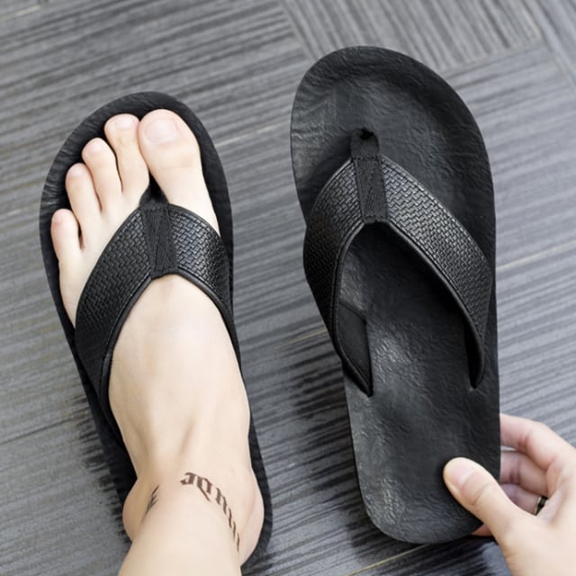 【予約販売】サンダル メンズ フラット ビーサン ビーチサンダル カジュアル スリッパ レザー 靴 ブラック ブラウン お洒落 こなれ感 25cm/25.5cm/26cm/26.5cm/27cm/27.5cm