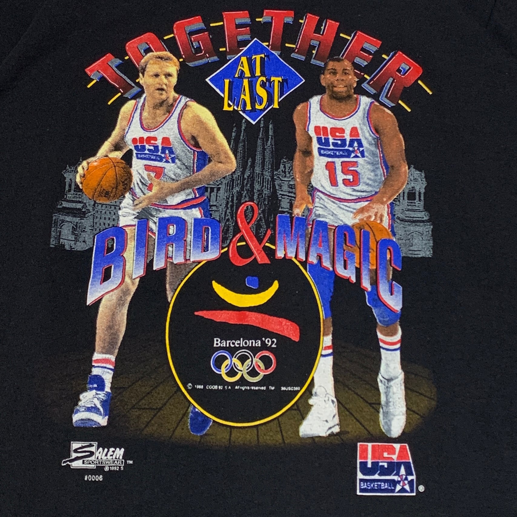 ９０S NBA USA DREAM TEAM/マジックジョンソン ラリーバード Tシャツ