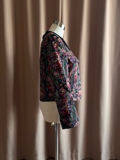 floral jacquard 2way collar jacket-5010-10