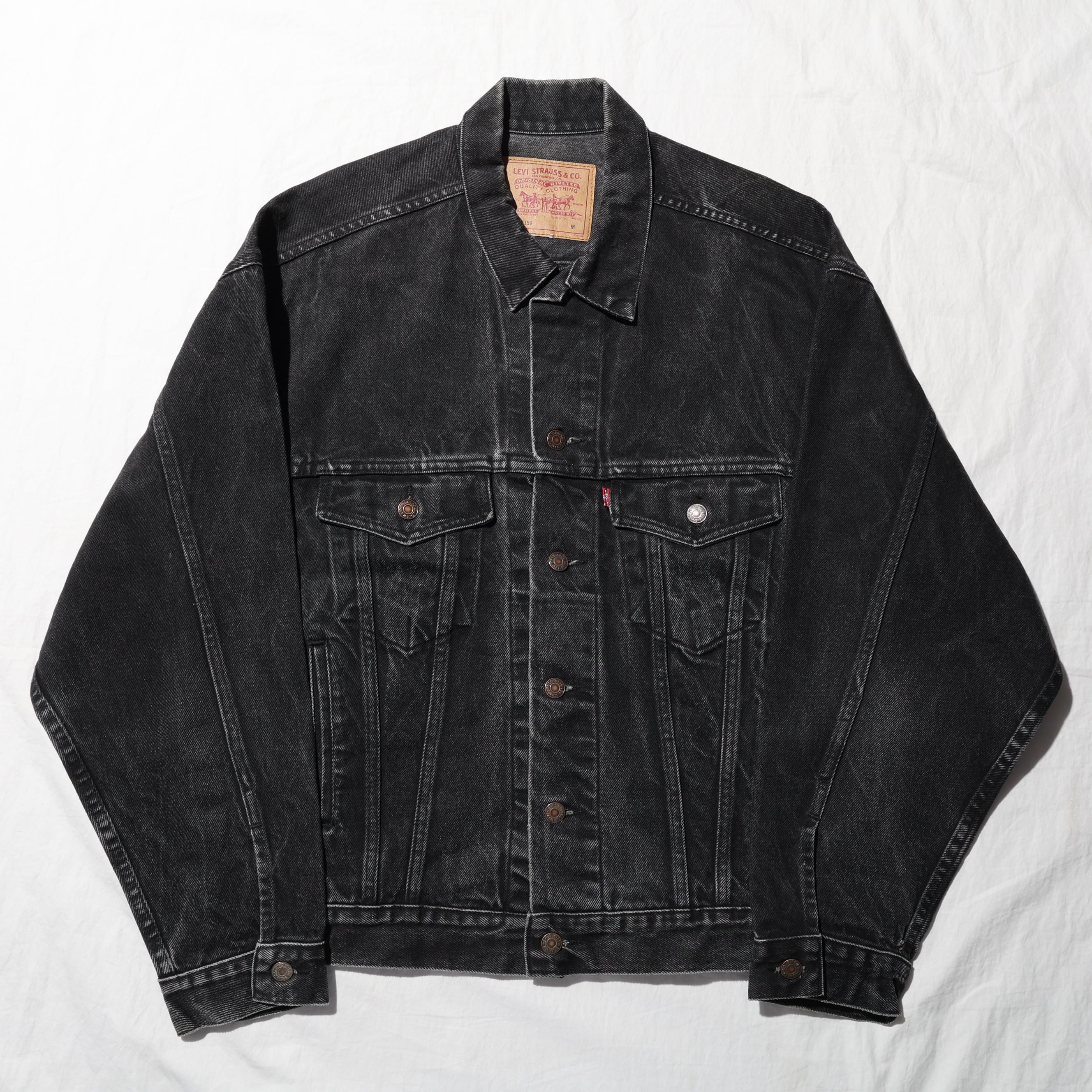 極美品 46 先染め 米国製 Levi's 70506 ブラックデニムジャケット G