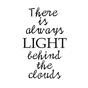 ウォールステッカー 名言 There Is Light Behind The Clouds 黒 マット ルイーザ メイ オルコット 日本語説明書付 Iby アイバイ Iby アイバイ ウォールステッカー 通販