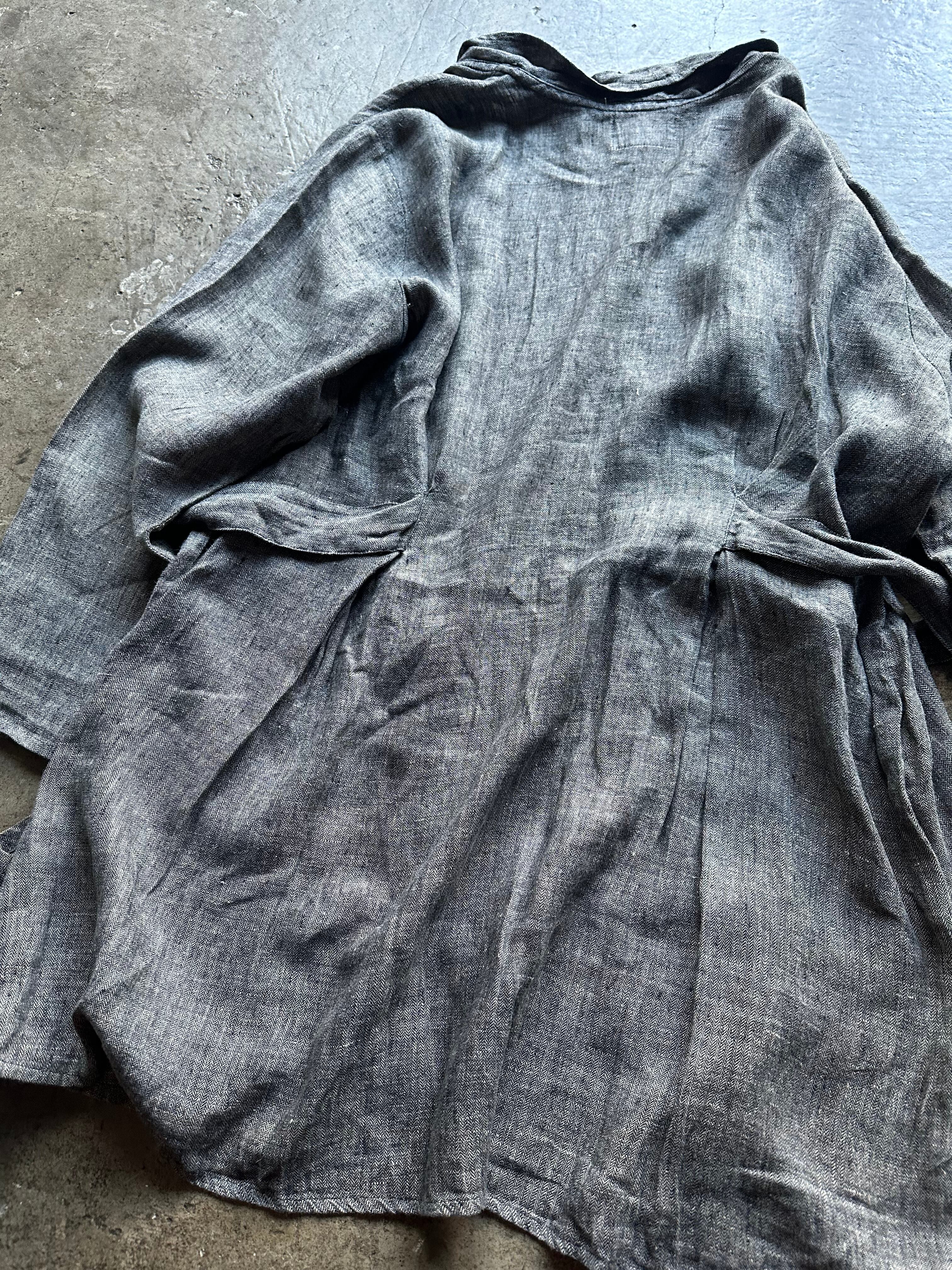 FLAX リネンシャツ ジャケット 80's 90's ブラック ヴィンテージ FLAX リネンシャツ ジャケット 80's 90's ブラック ヴィンテージ