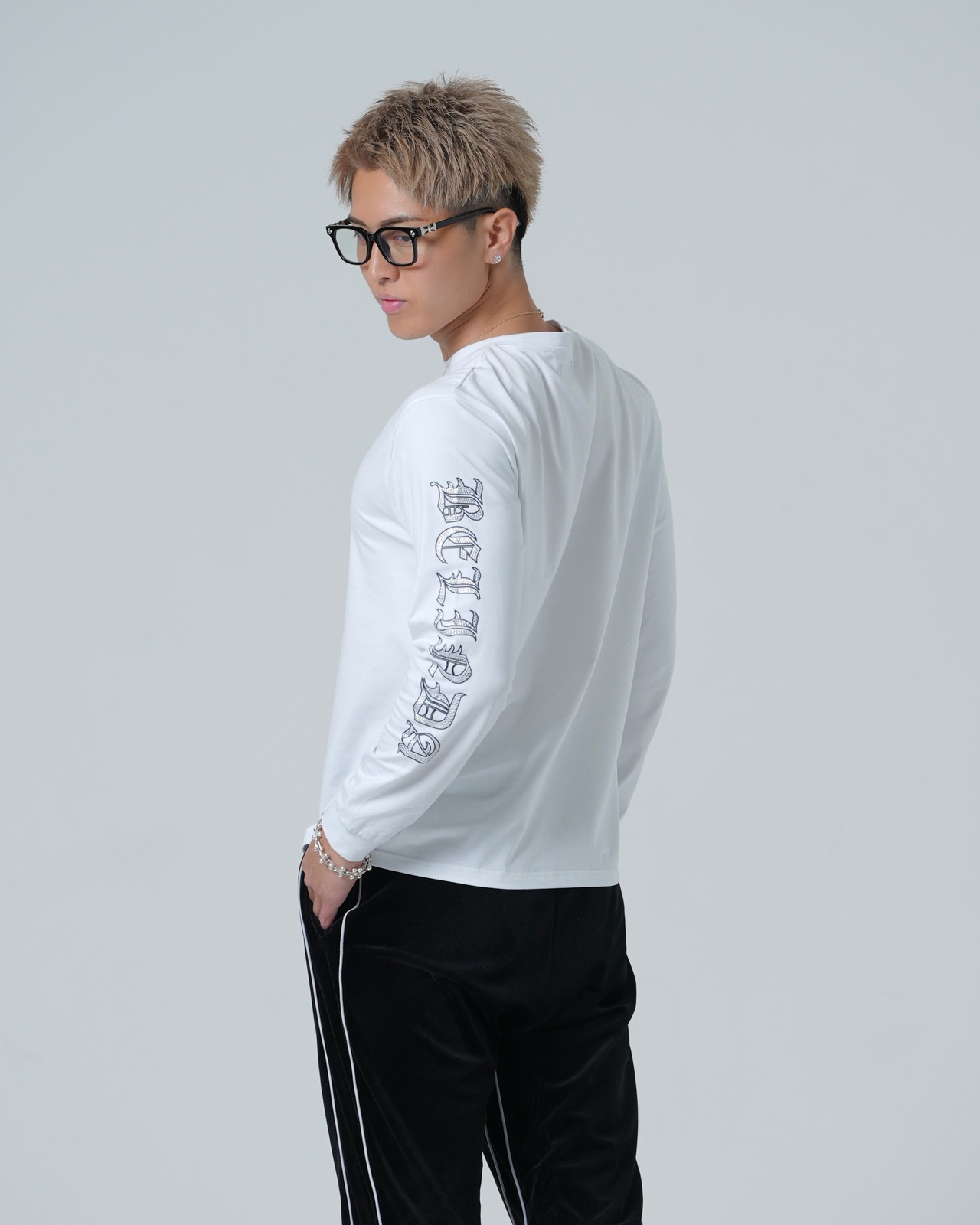 RHINE STONE SHIRTS WHITE【BB24501】