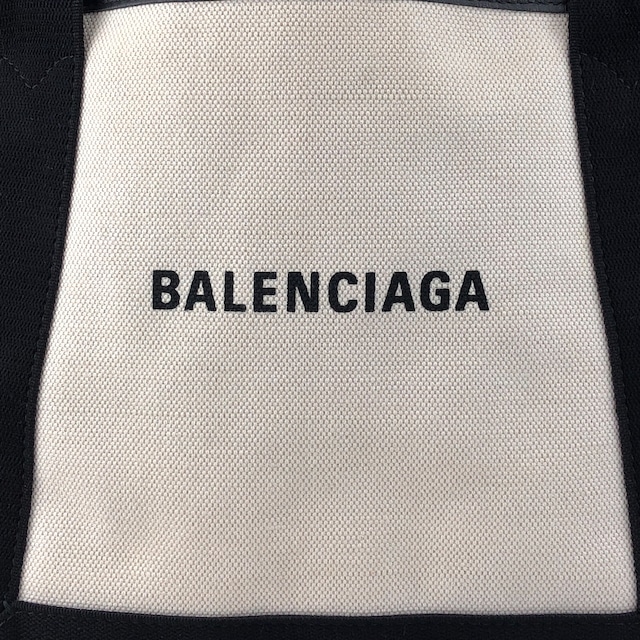 BALENCIAGA バレンシアガ カバスS ハンドバッグ ホワイト×ブラック ロゴ キャンバス トートバッグ vintage ヴィンテージ オールド bpp756