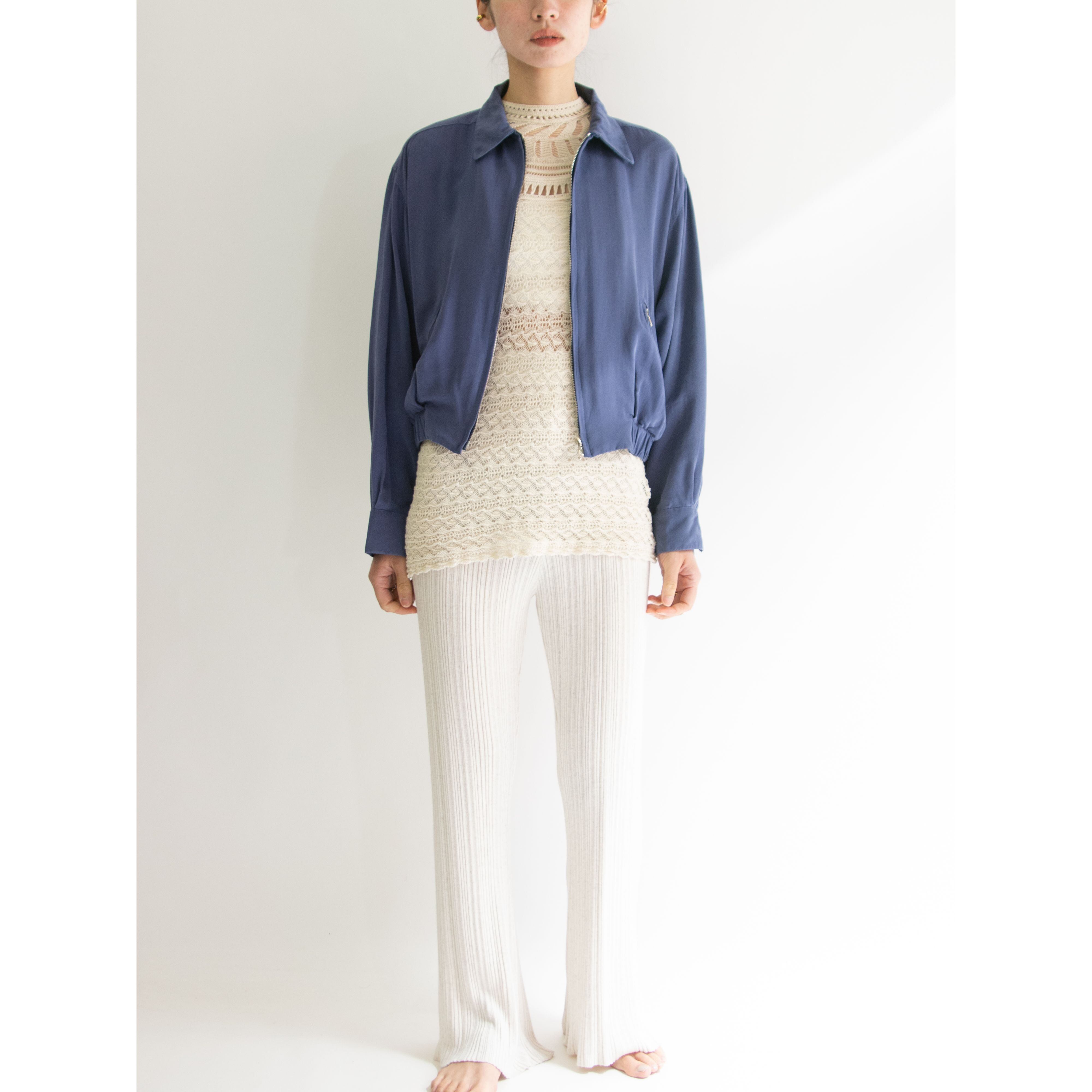 【KENZO PARIS】Made in France 80-90's Viscose-Silk Jacket（ケンゾー フランス製 ヴィスコースシルク フルジップジャケット）