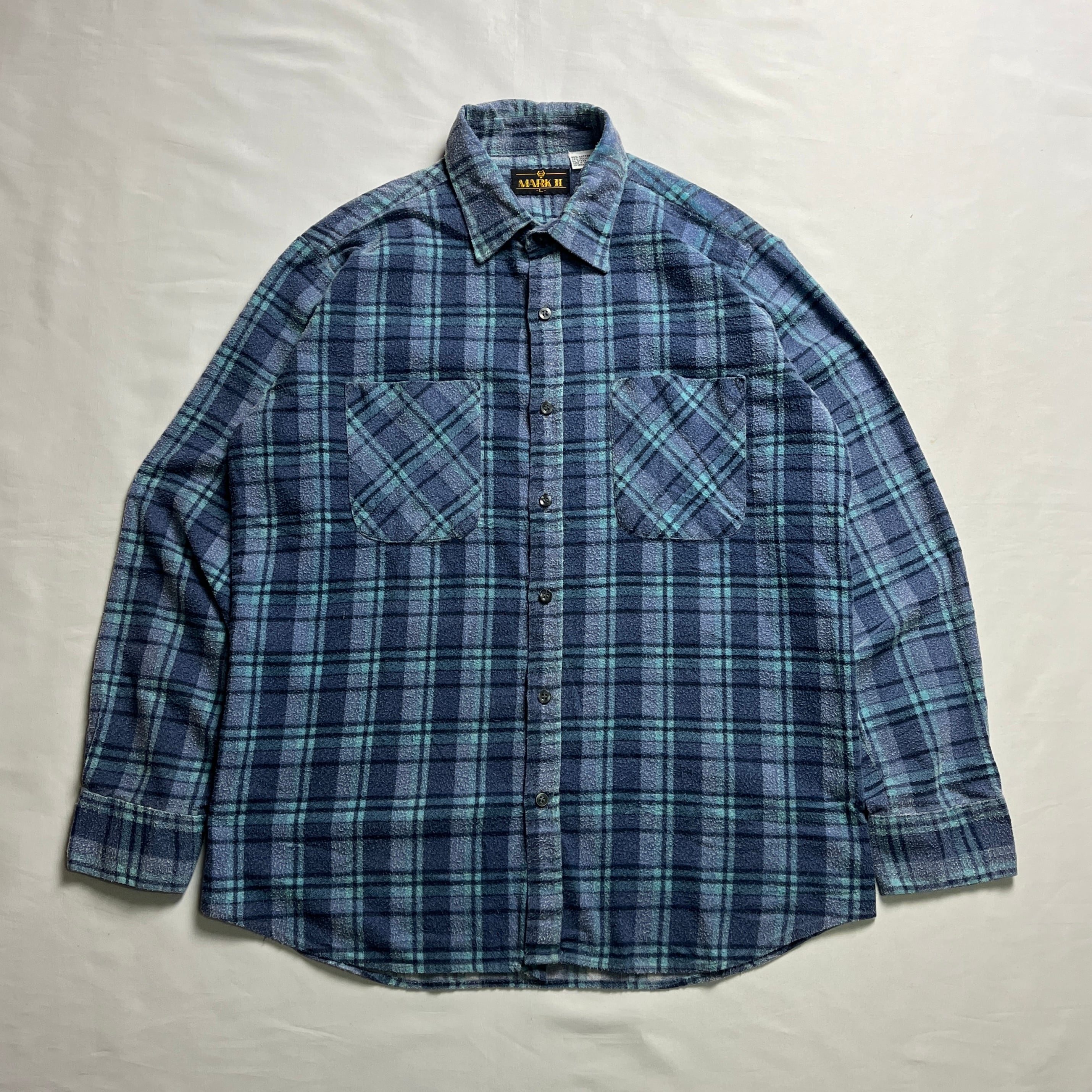 美品 60s 70s ARROW オンブレチェック 長袖レーヨンシャツ