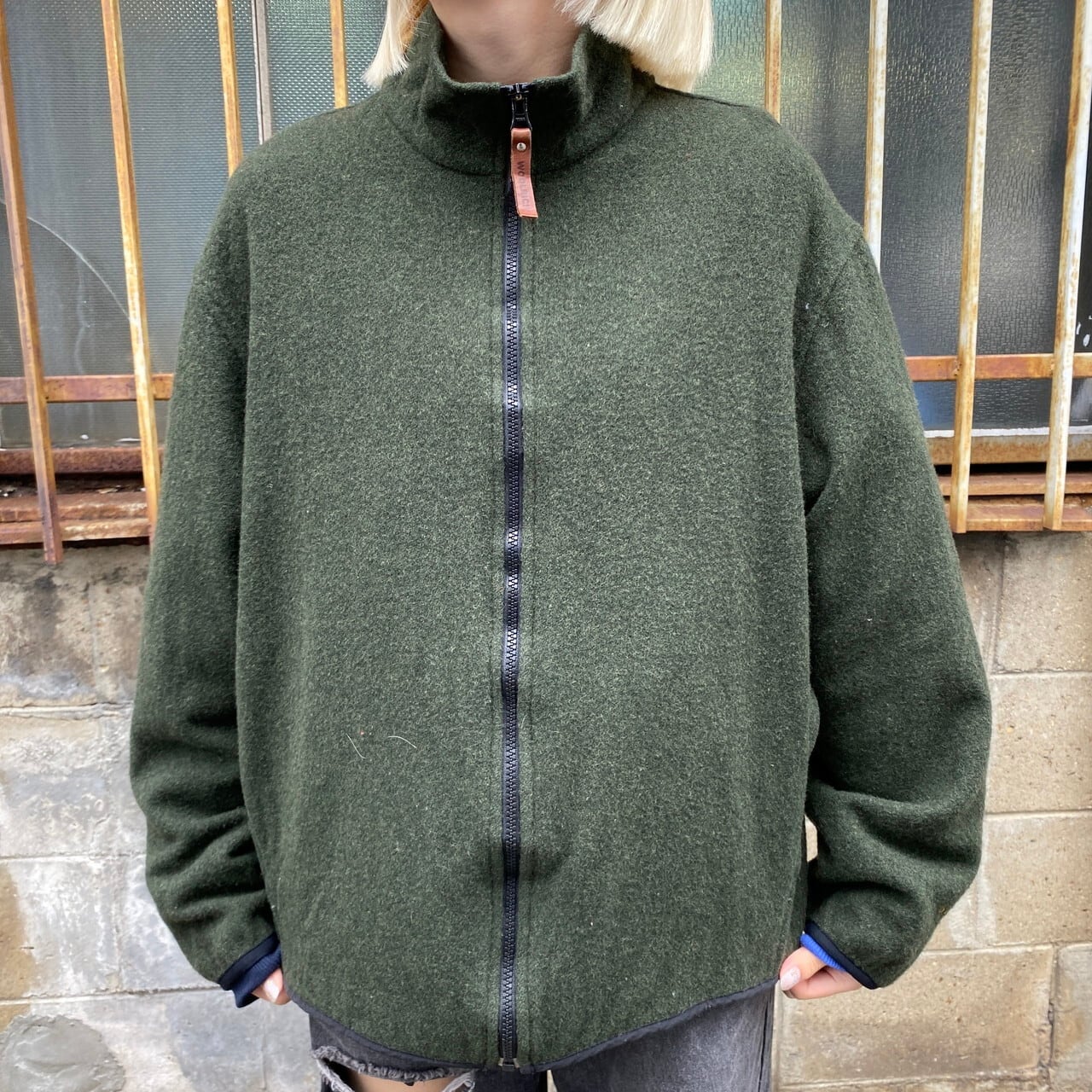 WOOLRICH ウールリッチ ウール フリースジャケット メンズM相当 古着 緑【フリースジャケット】 | cave 古着屋【公式】古着通販サイト