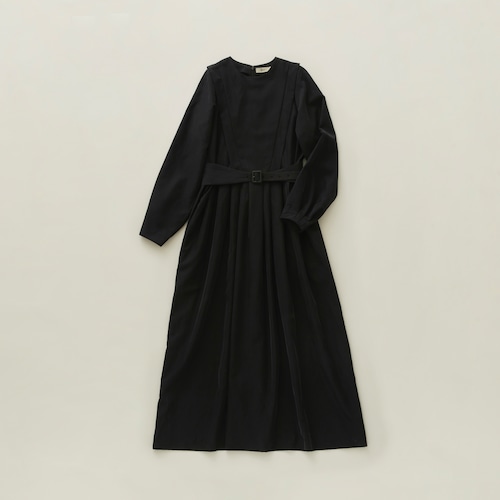 《eLfinFolk 2024SS》Modal belted long dress / black / S・M(大人)