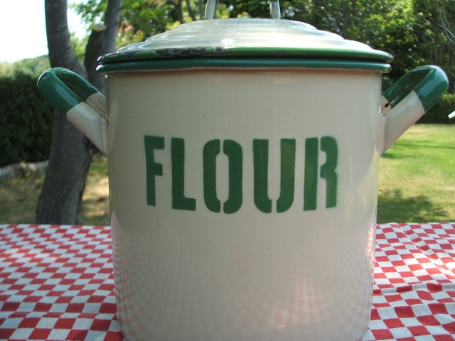 english vintage enamel flour pot イギリス ヴィンテージ ホーロー 