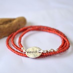 Mandi/マンディ Small A. Beads Necklace(50cm)(Red)