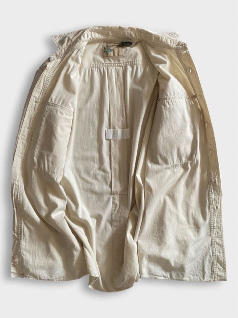 90s ExOfficio エクスオフィシオ クリーム 生成り 無地 長袖シャツ