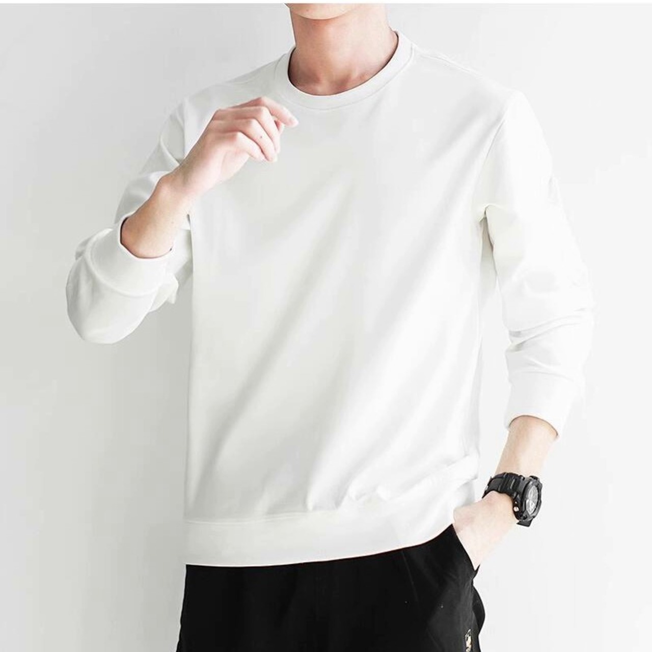 ラウンドネック スウェットシャツ af0108