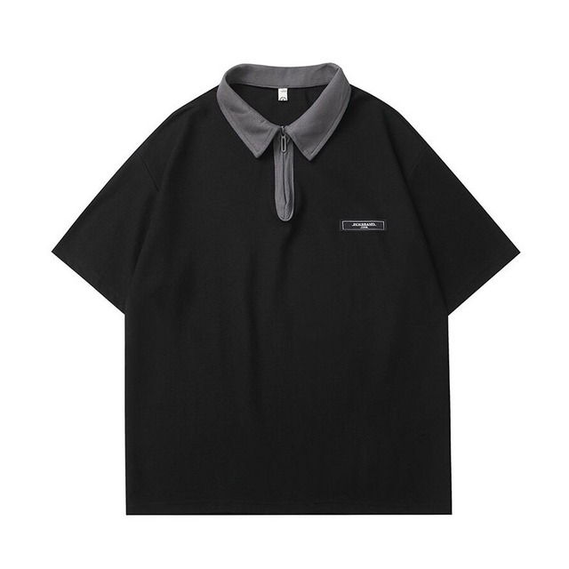 Half zip short sleeve polo shirt