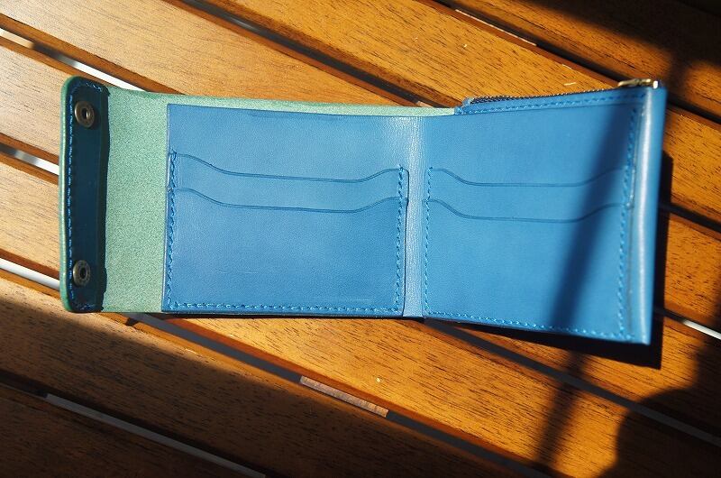 ルガトショルダーのコンパクトウォレット【琉球ブルー】【オール