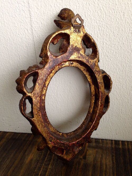 真鍮のアンティークフレーム　大型　イタリア製　フレームのみ　什器　ヴィンテージ 真鍮のアンティークフレーム 大型 イタリア製 フレームのみ 什器