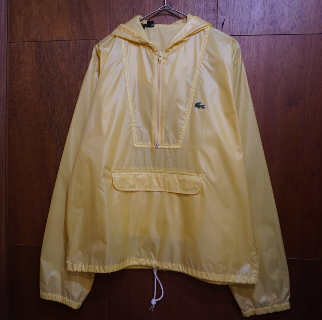 70-80s LACOSTE ハーフジップ ナイロンパーカー イエロー | 横浜 70-80s LACOSTE ハーフジップ ナイロンパーカー イエロー | 横浜