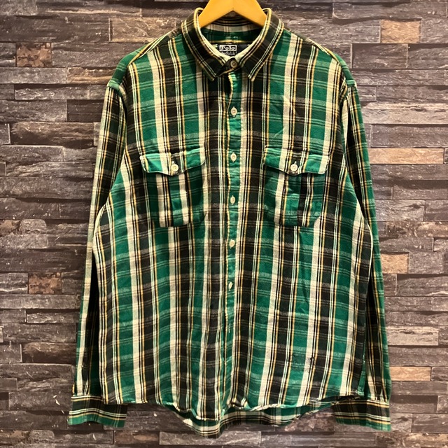 RALPH LAUREN FLANNEL CHECK SHIRT GREEN