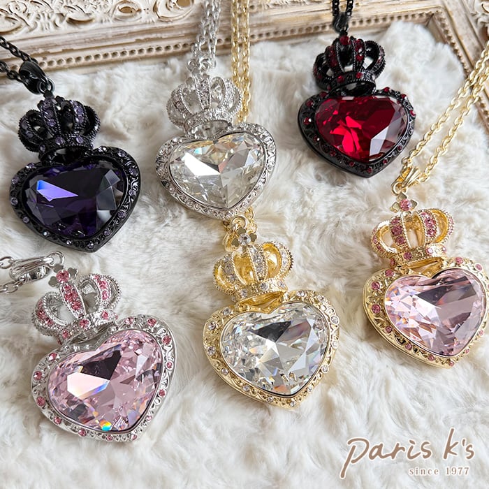 ☆次回7月10日18:00再入荷予定☆ハート王冠ネックレス【BSN-014