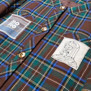 【一点物】Emblem Check Coat feat.MonkeyDesign