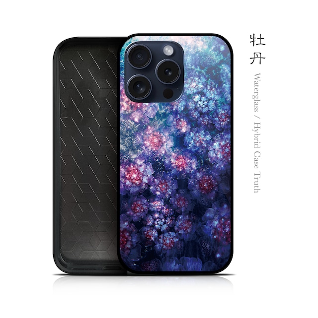 牡丹 - 和風 角丸型 強化ガラスiPhoneケース【24SS】