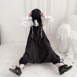 サロペット ワイドレッグパンツ Z006