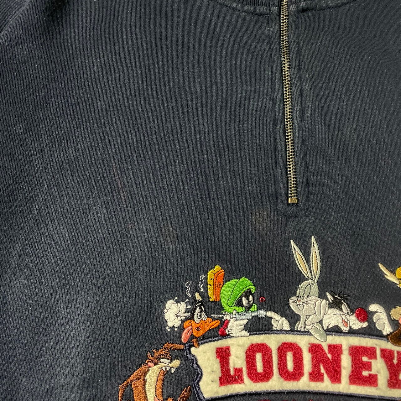 90年代 Looney Tunes ルーニー テューンズ キャラクター刺繍 ハーフ 
