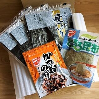 磯の香り本舗　焼のり金印・とろろ昆布・かつおのりふりかけセット【ギフト箱入り】　寒流のり　おのとく