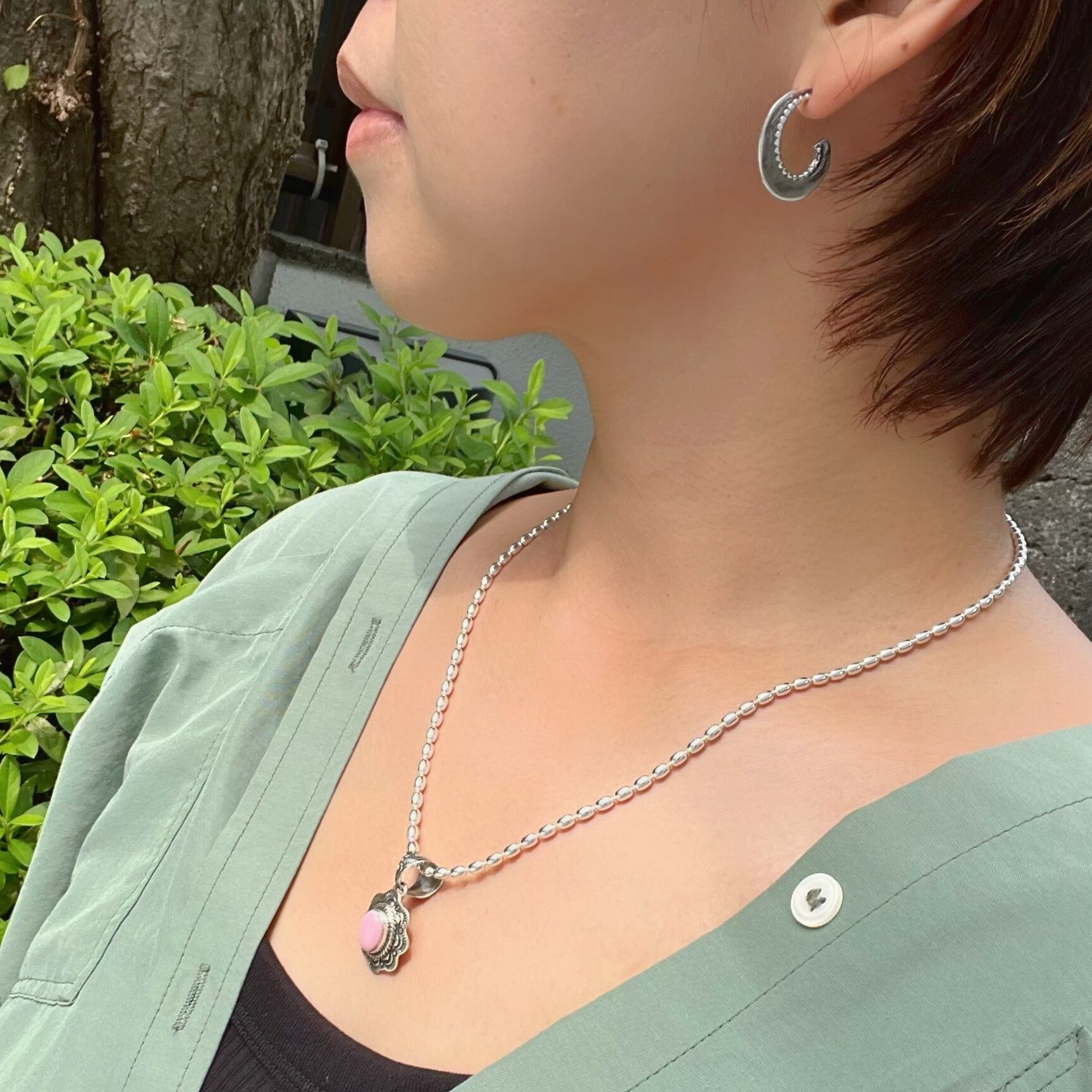 Indian Jewelry 》オーバル コンク シェル ペンダント | 【公式通販