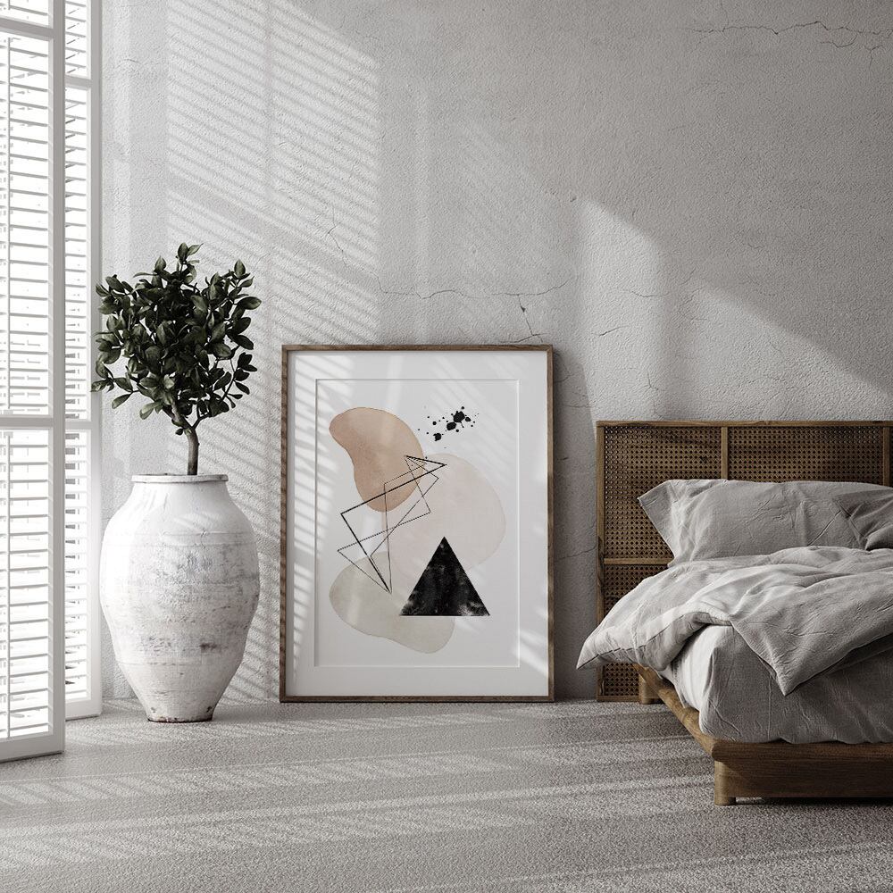 **専用** A1 インテリアポスター モダンアート 抽象画 シルバー モダンな抽象画ポスター / i0101 / ベージュ調 カフェ インテリア
