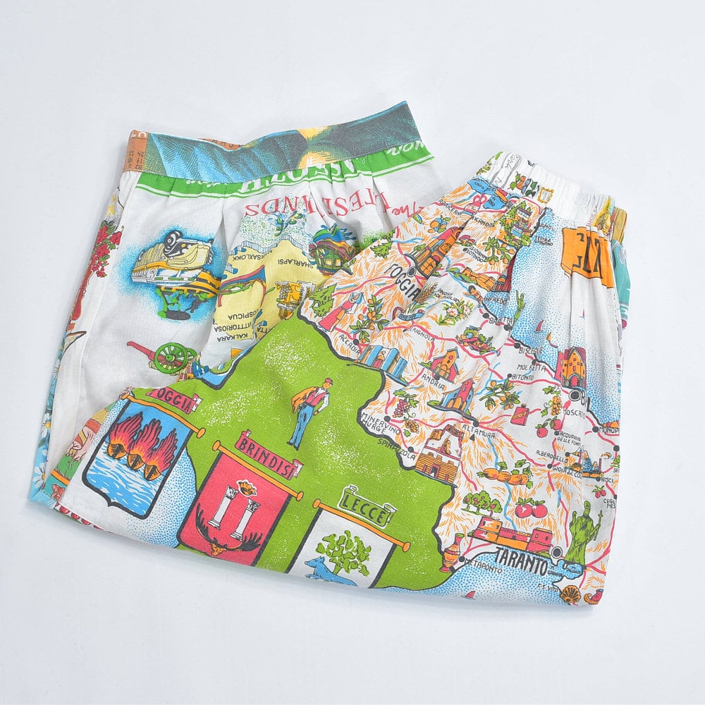 Remake リメイク ヴィンテージ テキスタイル パッチワーク デザイン バルーンシルエット イージーパンツ 再構築 ツギハギ コットン W62~98cm