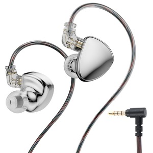 【在庫のみ】TRN MT5 イヤモニ 有線 イヤホン LCP振動板 N52デュアルチャンバー ダイナミックドライバ HiFi モニターイヤホン ハイレゾ イヤフォン 金属ハウジング ISO&Android対応 QDC脱着式ケーブル 3.5mmジャック マイク無し (シルバー)