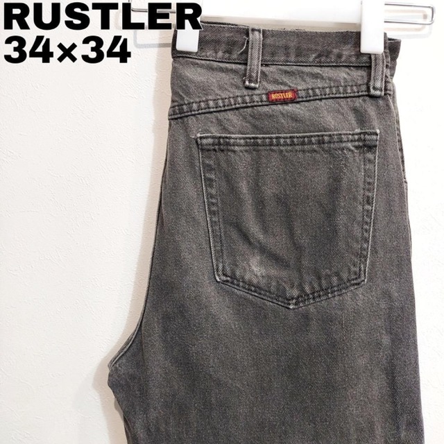 Rustler ラスラー W34 ブラックデニム ボトム 古着 黒 13137