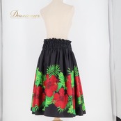 フラダンス 衣装 パウスカート ブラック系 ブルー系 リバーシブル ハイビスカス柄 カヒコ柄 鮮やか 華やか エレガント 上品 大人っぽい きれい かわいい 黒 赤 緑 青 ダンス衣装 レディース ハワイアン アロハ ハワイアンプリント ダンス レッスン 練習